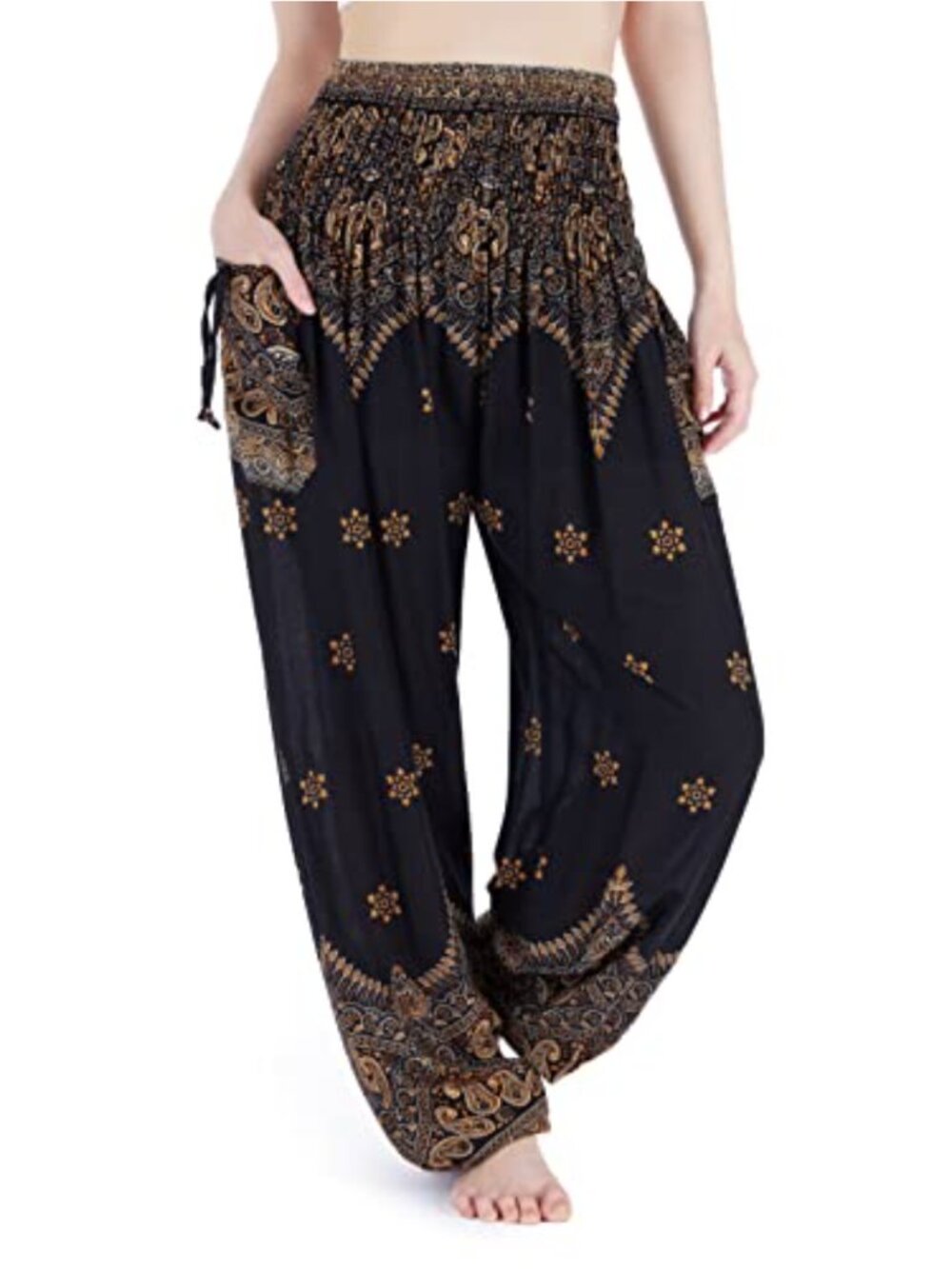 Boho Harem Pants - Floral Rayon Yoga Lounge Trousers